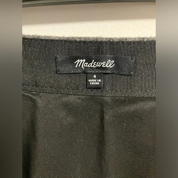 Madewell Wool Blend Zip Front Mini Skirt Grey Womens‎ size 4 - Picture 4 of 9